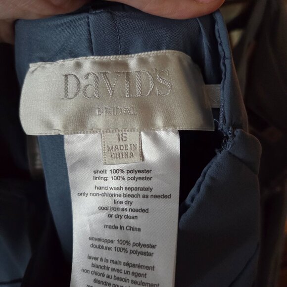 Steel Blue Bridesmaid Dress - Picture 2 of 3